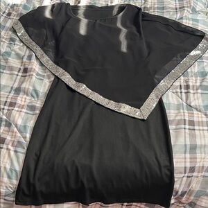 Elegant Black Dress with Silver Accents